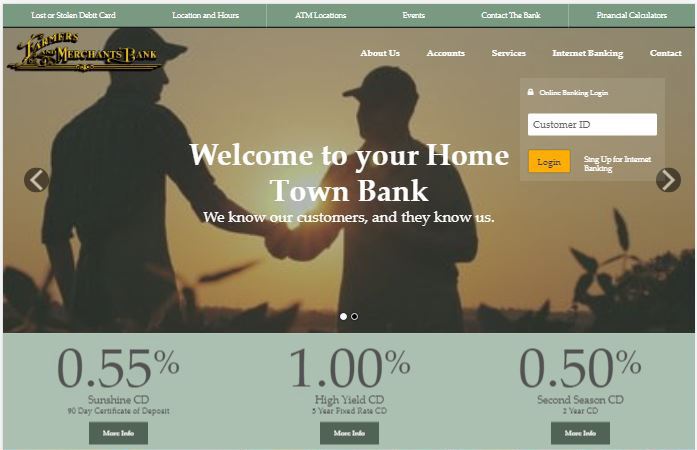 Frmers and Merchants new website